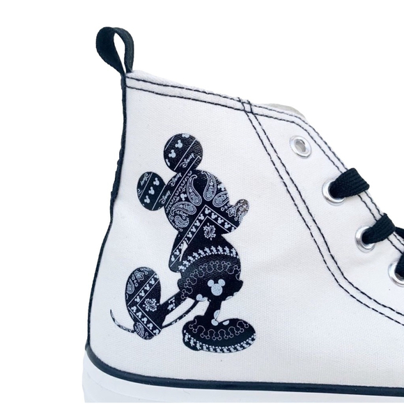 Disney Mickey Mouse White High-Top Sneakers Women’s 8 & 9 - Picture 9 of 12